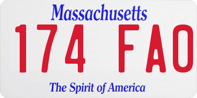 MA license plate 174FA0