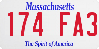 MA license plate 174FA3
