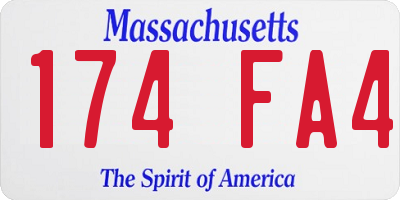 MA license plate 174FA4