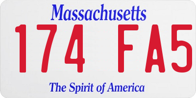 MA license plate 174FA5