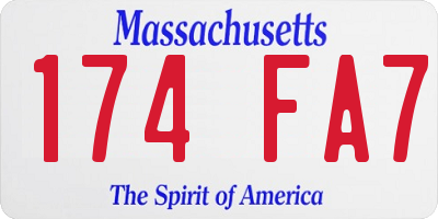 MA license plate 174FA7