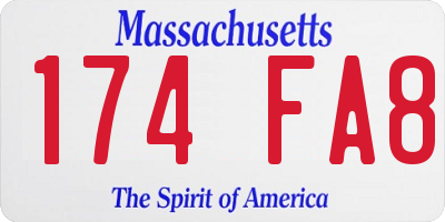 MA license plate 174FA8