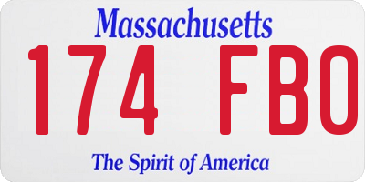 MA license plate 174FB0