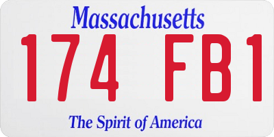 MA license plate 174FB1