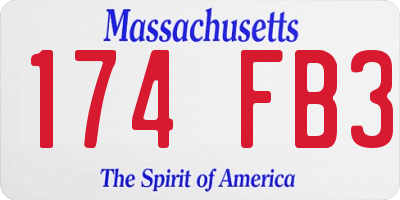 MA license plate 174FB3