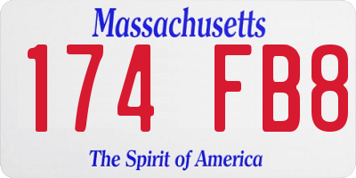 MA license plate 174FB8