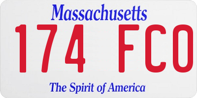 MA license plate 174FC0