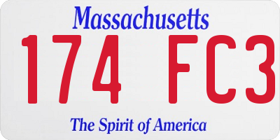 MA license plate 174FC3