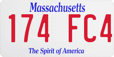 MA license plate 174FC4