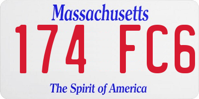 MA license plate 174FC6
