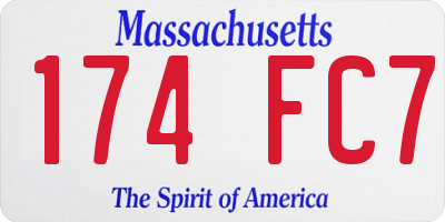 MA license plate 174FC7