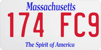 MA license plate 174FC9