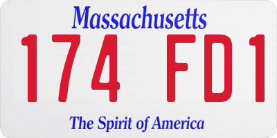 MA license plate 174FD1