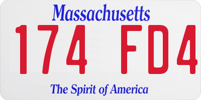 MA license plate 174FD4