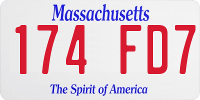 MA license plate 174FD7