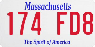 MA license plate 174FD8