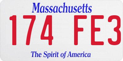 MA license plate 174FE3