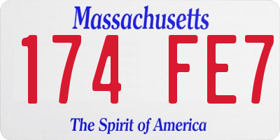 MA license plate 174FE7