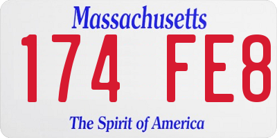 MA license plate 174FE8