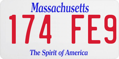MA license plate 174FE9