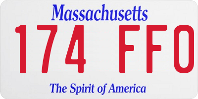 MA license plate 174FF0