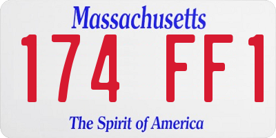 MA license plate 174FF1