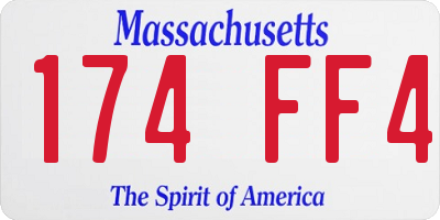 MA license plate 174FF4