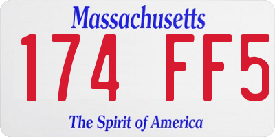 MA license plate 174FF5