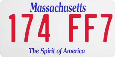 MA license plate 174FF7
