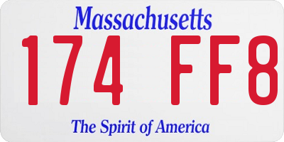 MA license plate 174FF8