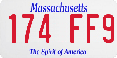 MA license plate 174FF9