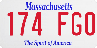 MA license plate 174FG0