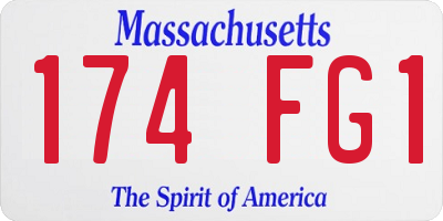 MA license plate 174FG1