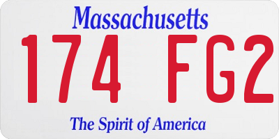 MA license plate 174FG2