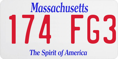 MA license plate 174FG3