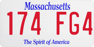 MA license plate 174FG4