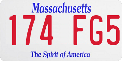 MA license plate 174FG5