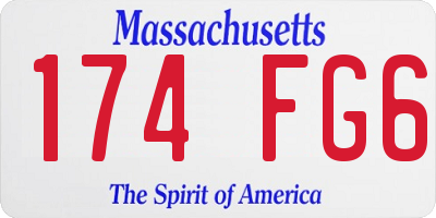 MA license plate 174FG6