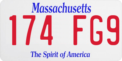 MA license plate 174FG9