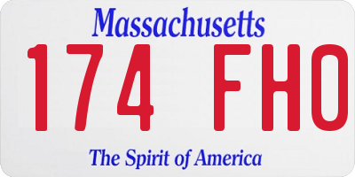 MA license plate 174FH0