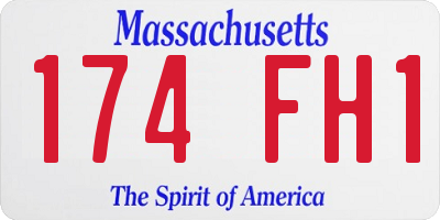 MA license plate 174FH1