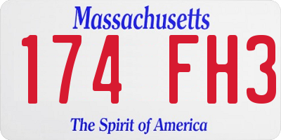 MA license plate 174FH3