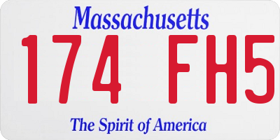 MA license plate 174FH5