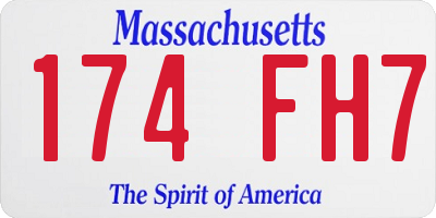 MA license plate 174FH7