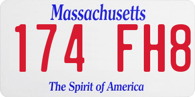 MA license plate 174FH8