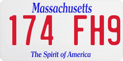 MA license plate 174FH9