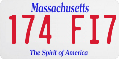 MA license plate 174FI7