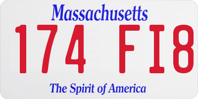 MA license plate 174FI8