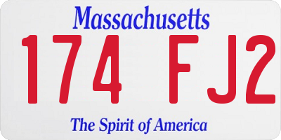 MA license plate 174FJ2