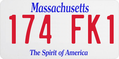 MA license plate 174FK1